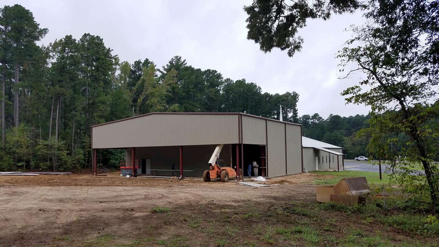 metal building under construction